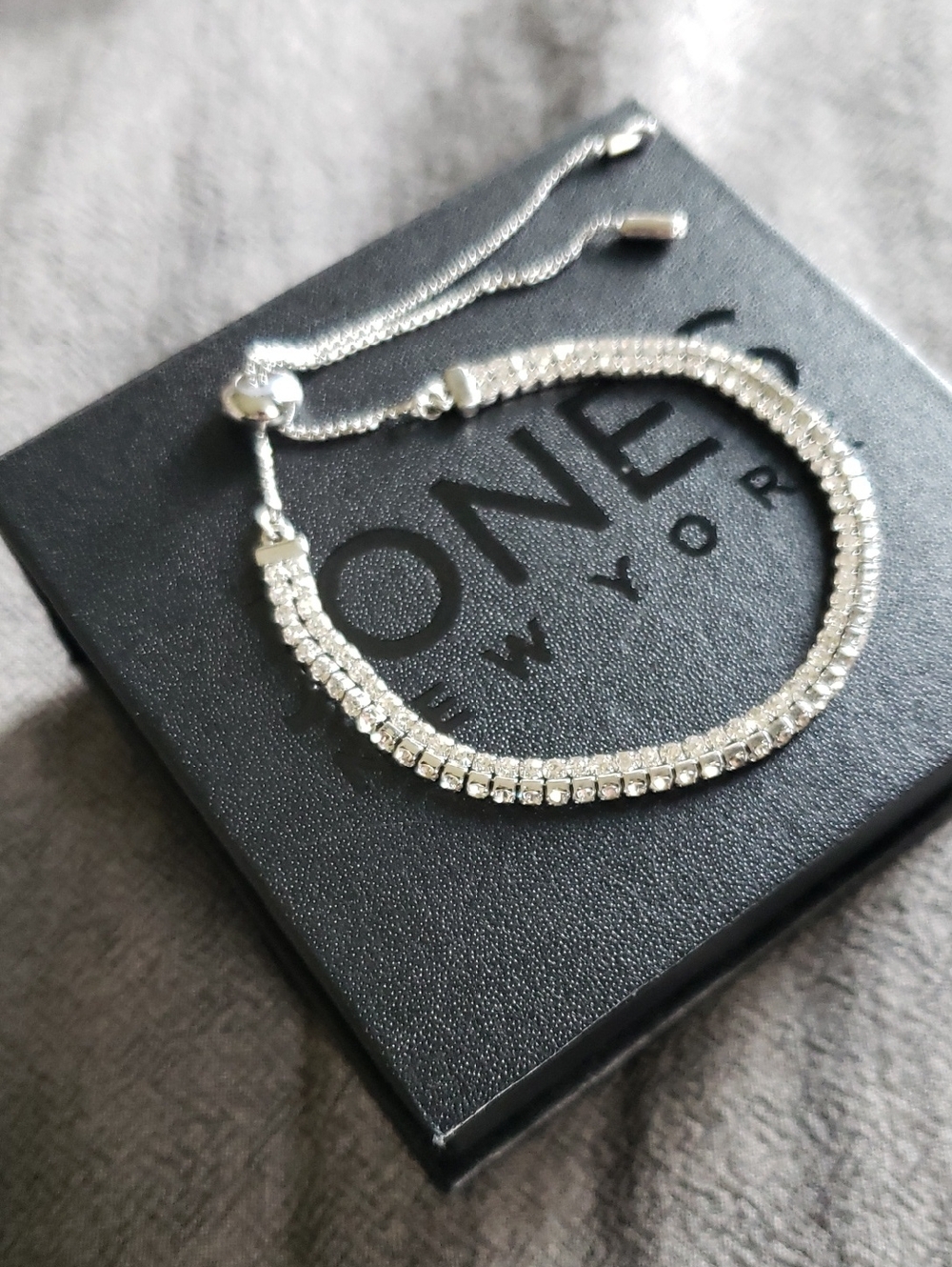 Jones New York Silver Crystal Slider Bracelet